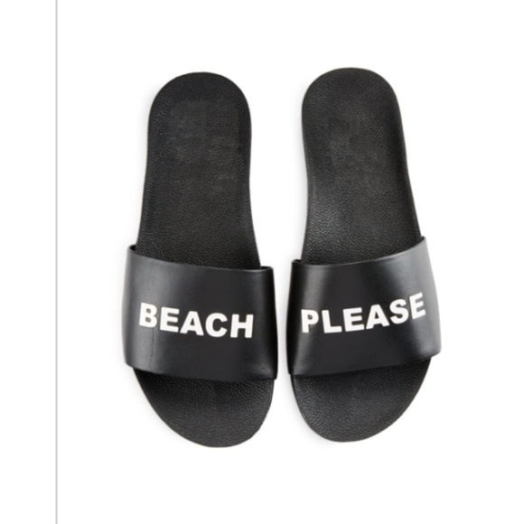 Schutz X Bergdorf Goodman Beach Please leather slides size 7.5 - Picture 1 of 5